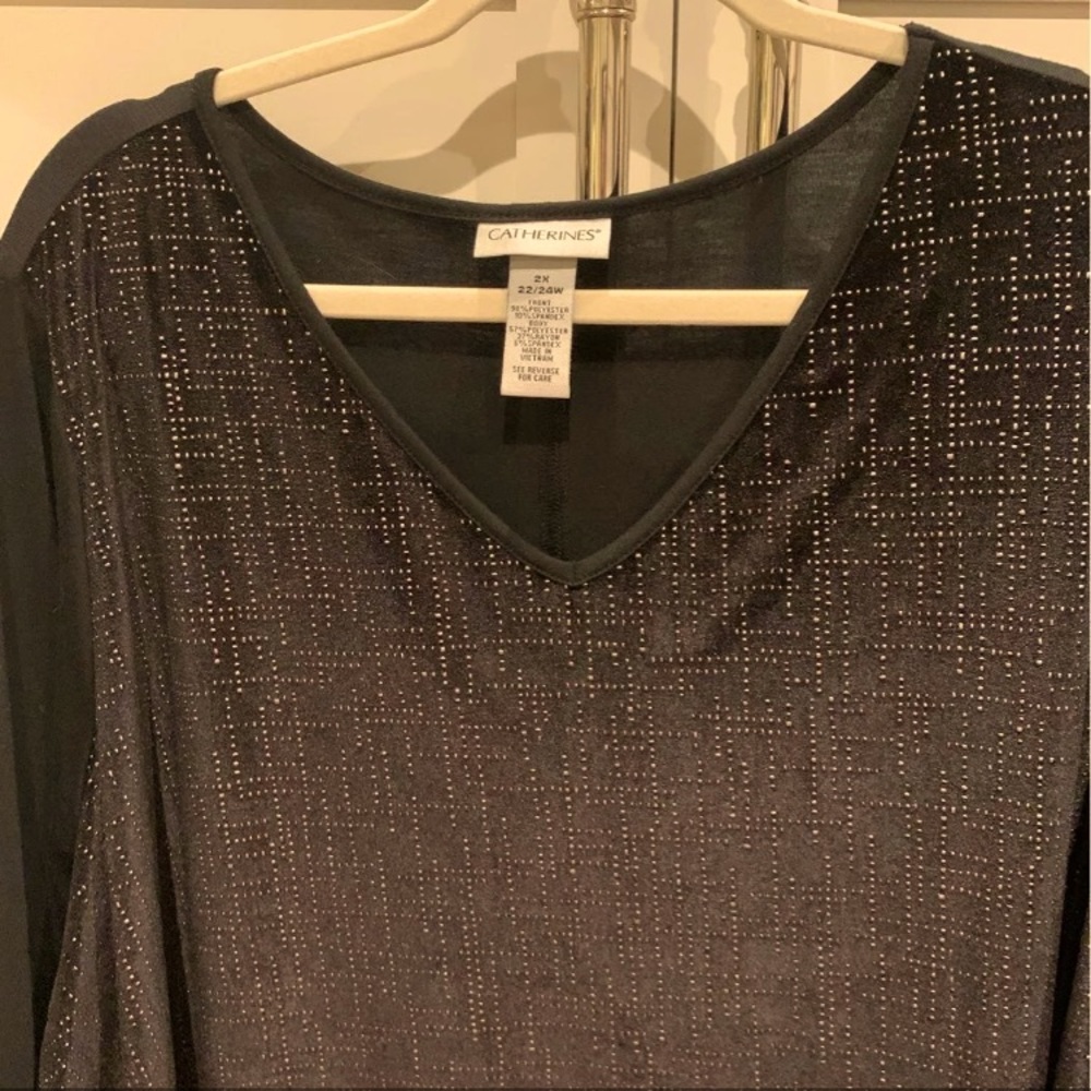 NWT Catherines Studded Black Top